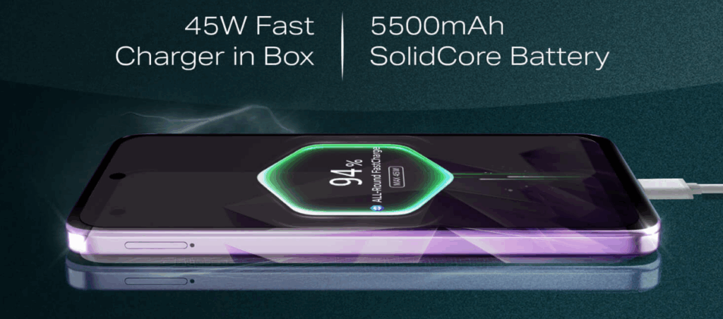 5500 mAh Battery and 45W FastCharge Support